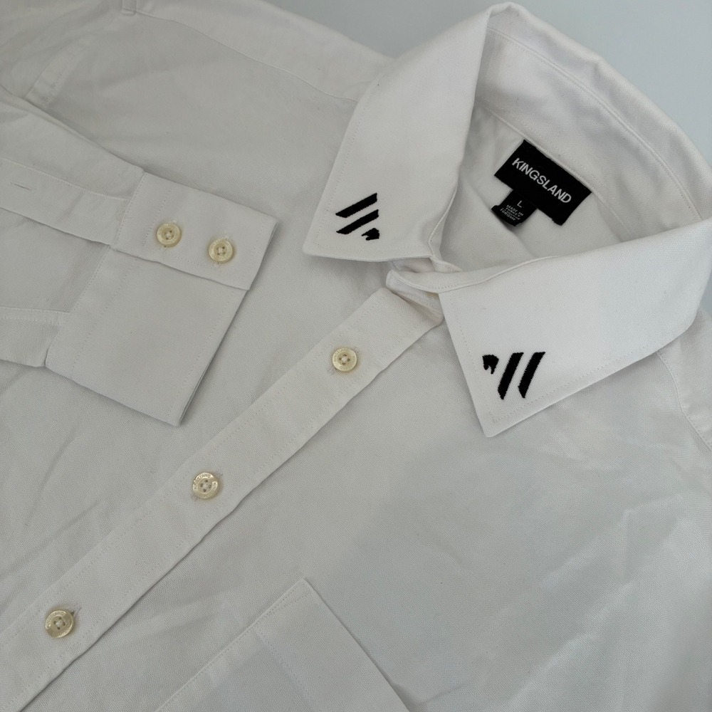 NWOT Kingsland Equestrian White Competition Show Shirt Flawless Long Sleeve L